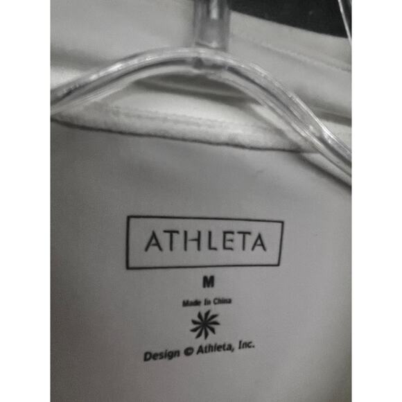 Athleta Womens White Half Zip Ruched Guard Athleisure Long Top Shirt Medium New - Picture 8 of 11